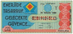 30 Nisan 1986 Piyango Bileti Yarım Bilet PYB3301 - Gökçekoleksiyon