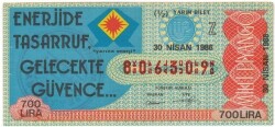 30 Nisan 1986 Piyango Bileti Yarım Bilet PYB3302 - Gökçekoleksiyon