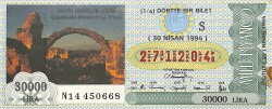 30 Nisan 1994 Piyango Bileti Dörtte Bir Bilet PYB6609 - Gökçekoleksiyon