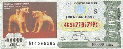 30 Nisan 1999 Piyango Bileti Dörtte Bir Bilet PYB6522 - Gökçekoleksiyon