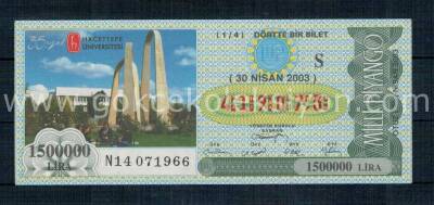 30 Nisan 2003 Çeyrek Bilet PYB1292 - 1