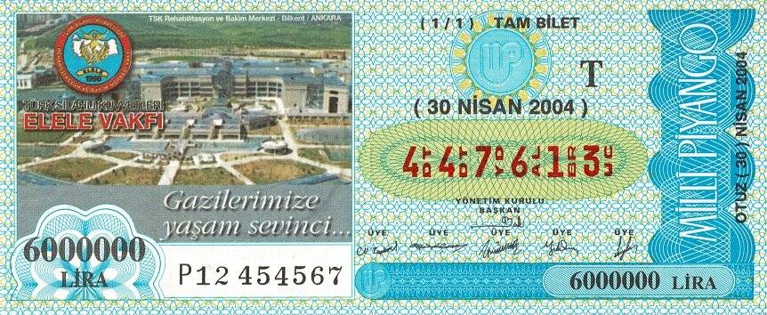 30 Nisan 2004 (T) TSK Elele Vakfı (11) Tam Bilet PYB5744 - 1