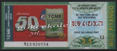 30 Nisan 2007 Çeyrek Bilet PYB2346 - 1