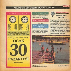 30 Ocak 1984 Takvim Yaprağı - Doğum Günü Hediyesi EFM(N)12663 - Gökçekoleksiyon