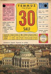30 Temmuz 1974 Takvim Yaprağı - Doğum Günü Hediyesi EFM(N)9463 - Gökçekoleksiyon