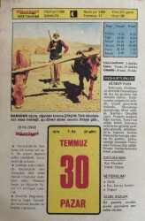 30 Temmuz 1978 Takvim Yaprağı - Doğum Günü Hediyesi EFM(N)9401 - Gökçekoleksiyon