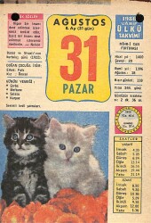 31 Ağustos 1980 Takvim Yaprağı - Doğum Günü Hediyesi EFM(N)9209 - Gökçekoleksiyon