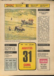 31 Ağustos 1984 Takvim Yaprağı - Doğum Günü Hediyesi EFM(N)9616 - Gökçekoleksiyon