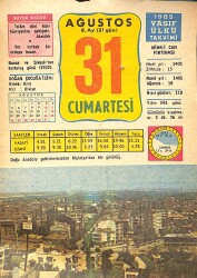 31 Ağustos 1985 Takvim Yaprağı - Doğum Günü Hediyesi EFMN13996 - Gökçekoleksiyon