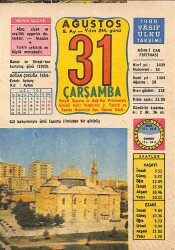 31 Ağustos 1988 Takvim Yaprağı - Doğum Günü Hediyesi EFM(N)9495 - Gökçekoleksiyon