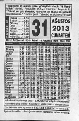 31 Ağustos 2013 Takvim Yaprağı - Doğum Günü Hediyesi EFMN13574 - Gökçekoleksiyon