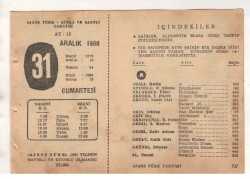 31 Aralık 1960 Ajans Türk Takvim Yaprağı (Şiirli Saatli) EFM(N) 1825 - 3