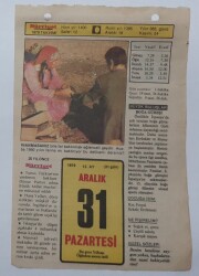 31 Aralık 1979 Takvim Yaprağı - Doğum Günü Hediyesi EFM(N)7441 - Gökçekoleksiyon