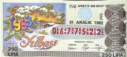 31 Aralık 1982 Piyango Bileti Çeyrek Bilet PYB6478 - Gökçekoleksiyon