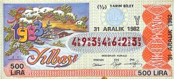 31 Aralık 1982 Piyango Bileti Yarım Bilet PYB6377 - Gökçekoleksiyon
