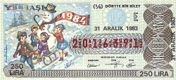 31 Aralık 1983 Piyango Bileti Çeyrek Bilet PYB6426 - Gökçekoleksiyon