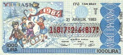 31 Aralık 1983 Piyango Bileti Tam Bilet PYB6425 - Gökçekoleksiyon