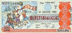 31 Aralık 1983 Piyango Bileti Yarım Bilet PYB6427 - Gökçekoleksiyon