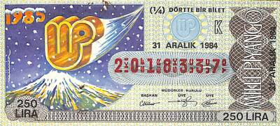 31 Aralık 1984 Piyango Bileti Çeyrek Bilet PYB6033 - 1