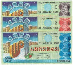 31 Aralık 1985 Takım Bilet PYB3338 - Gökçekoleksiyon