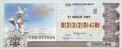 31 Aralık 1987 Piyango Bileti Çeyrek Bilet PYB4409 - Gökçekoleksiyon