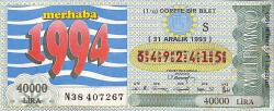 31 Aralık 1993 Piyango Bileti Dörtte Bir Bilet PYB6759 - Gökçekoleksiyon