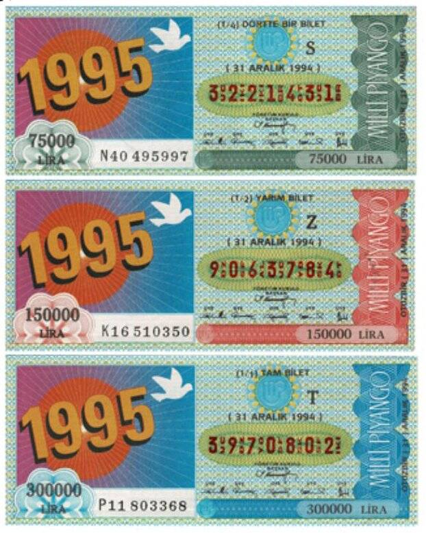 31 Aralık 1994 Çeyrek , Yarım ve Tam Bilet S- Z - T PYB4058 - 1