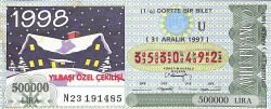 31 Aralık 1997 Piyango Bileti Dörtte Bir Bilet PYB6680 - Gökçekoleksiyon
