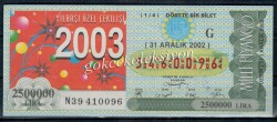 31 Aralık 2002 Çeyrek Bilet PYB1900 - Gökçekoleksiyon
