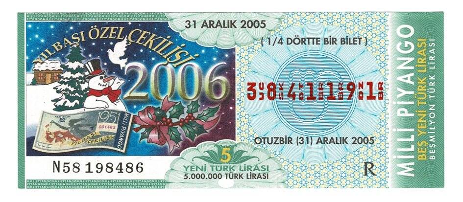 31 Aralık 2005 (14) Dörtte Bir Bilet PYB4768 - 1