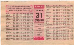 31 Aralık 2008 Takvim Yaprağı EFM(N)4466 - 3