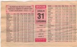 31 Aralık 2008 Takvim Yaprağı EFM(N)4466 - 1