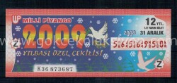 31 Aralık 2008 Yarım Bilet PYB1336 - Gökçekoleksiyon