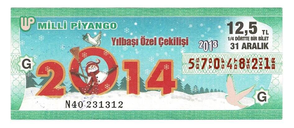 31 Aralık 2013 (14) Dörtte Bir Bilet PYB4508 - 1
