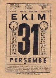 31 Ekim 1963 Takvim Yaprağı EFM(N)3584 - 1