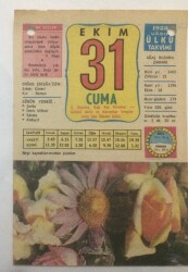 31 Ekim 1980 Takvim Yaprağı -Doğum Günü Hediyesi EFM(N)6438 - Gökçekoleksiyon