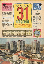 31 Haziran 1973 Takvim Yaprağı - Doğum Günü Hediyesi EFM(N)12376 - Gökçekoleksiyon