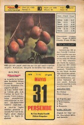 31 Mayıs 1979 Takvim Yaprağı - Doğum Günü Hediyesi EFMN14471 - Gökçekoleksiyon