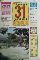 31 Temmuz 1974 Takvim Yaprağı - Doğum Günü Hediyesi EFM(N)9433 - Gökçekoleksiyon