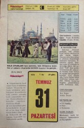 31 Temmuz 1978 Takvim Yaprağı - Doğum Günü Hediyesi EFM(N)9402 - Gökçekoleksiyon