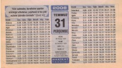 31 Temmuz 2008 Takvim Yaprağı EFM(N)2208 - 1