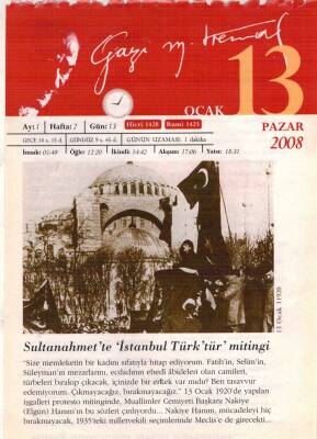 365 Gün Atatürk- 13 Ocak 2008 Takvim Yaprağı EFM(N)5748 - 1