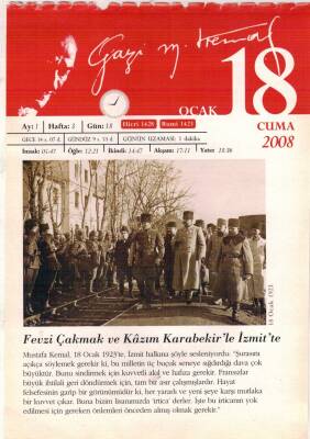 365 Gün Atatürk- 18 Ocak 2008 Takvim Yaprağı EFM(N)5752 - 1