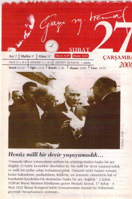 365 Gün Atatürk- 27 Şubat 2008 Takvim Yaprağı EFM(N)5784 - 1