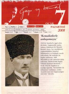365 Gün Atatürk- 7 Ocak 2008 Takvim Yaprağı EFM(N)5743 - 2