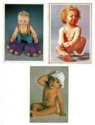 3lü Sevimli Çocuk Temalı Kartpostal KRT7956 - 1