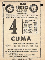 4 Ağustos 1978 Takvim Yaprağı - Doğum Günü Hediyesi EFM(N)9722 - 1