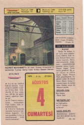 4 Ağustos 1979 Takvim Yaprağı -Doğum Günü Hediyesi EFM(N)6286 - Gökçekoleksiyon