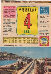 4 Ağustos 1981 Takvim Yaprağı EFM(N)2745 - 1