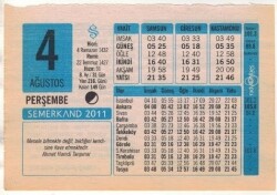4 Ağustos 2011 Takvim Yaprağı EFM(N)1261 - 1